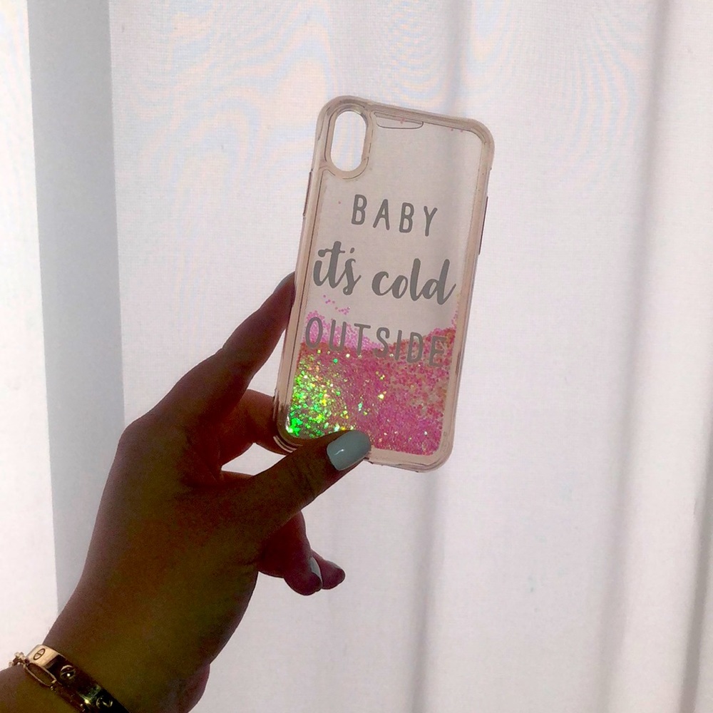 iPhone X XS Glitter Sparkle liquid phone case